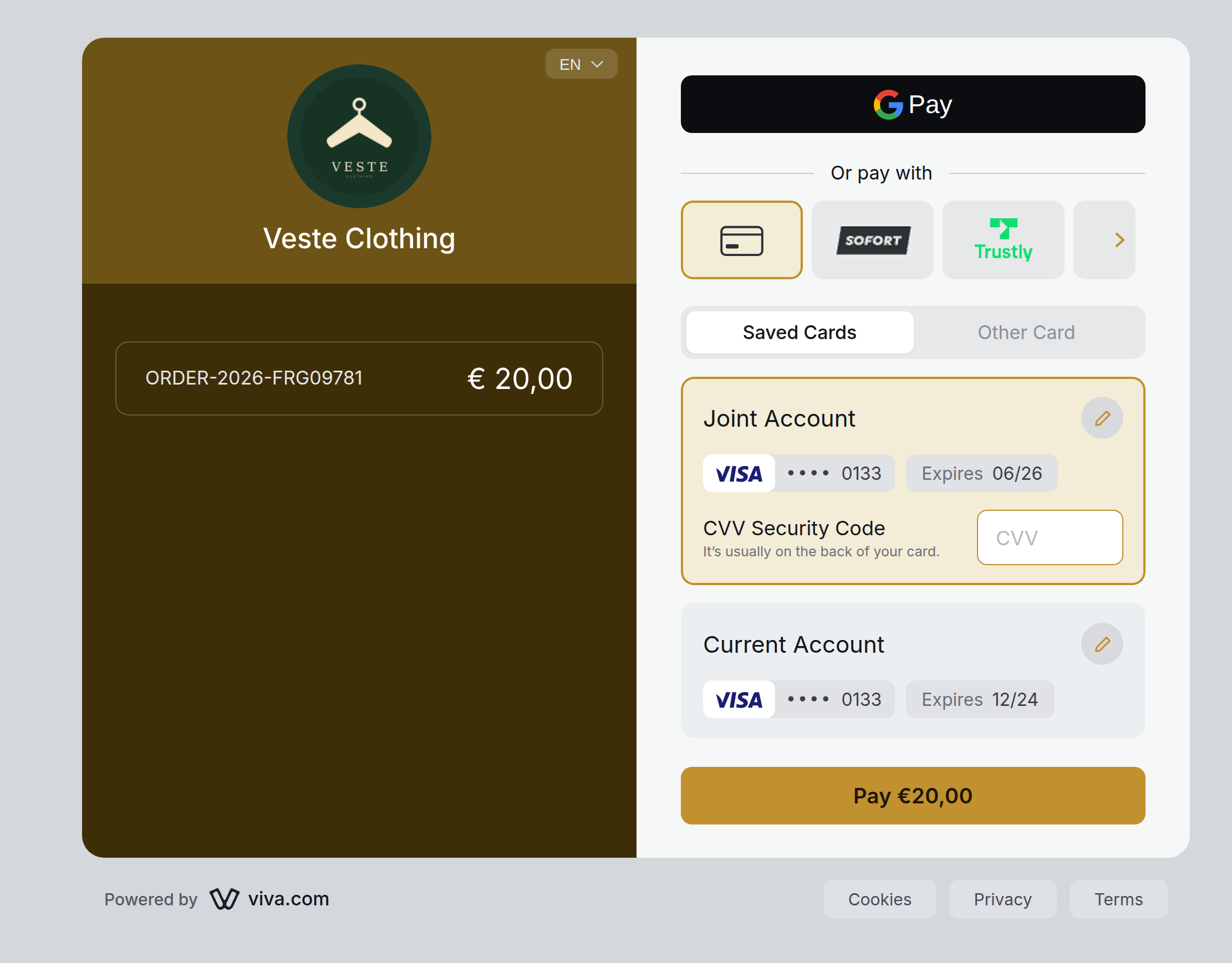 Gold Colored Smart Checkout