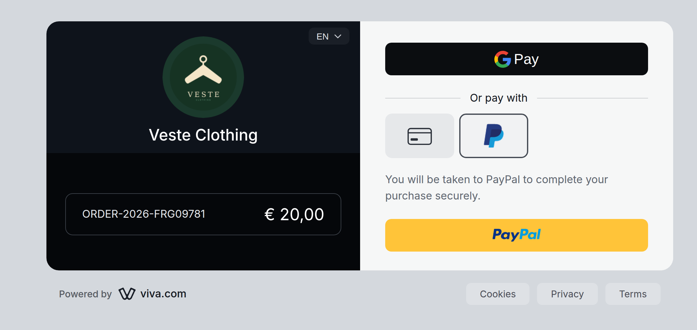 Smart Checkout with PayPal preselected