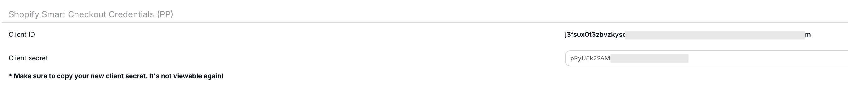 Shopify Credentials