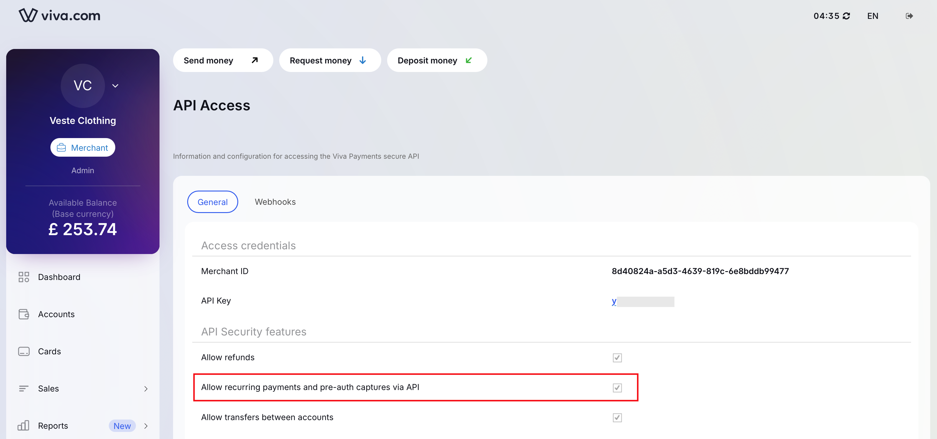 Enable recurring payments