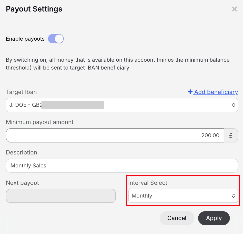 Payout Interval