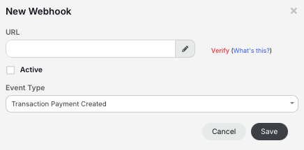 Transaction Payment Created webhook