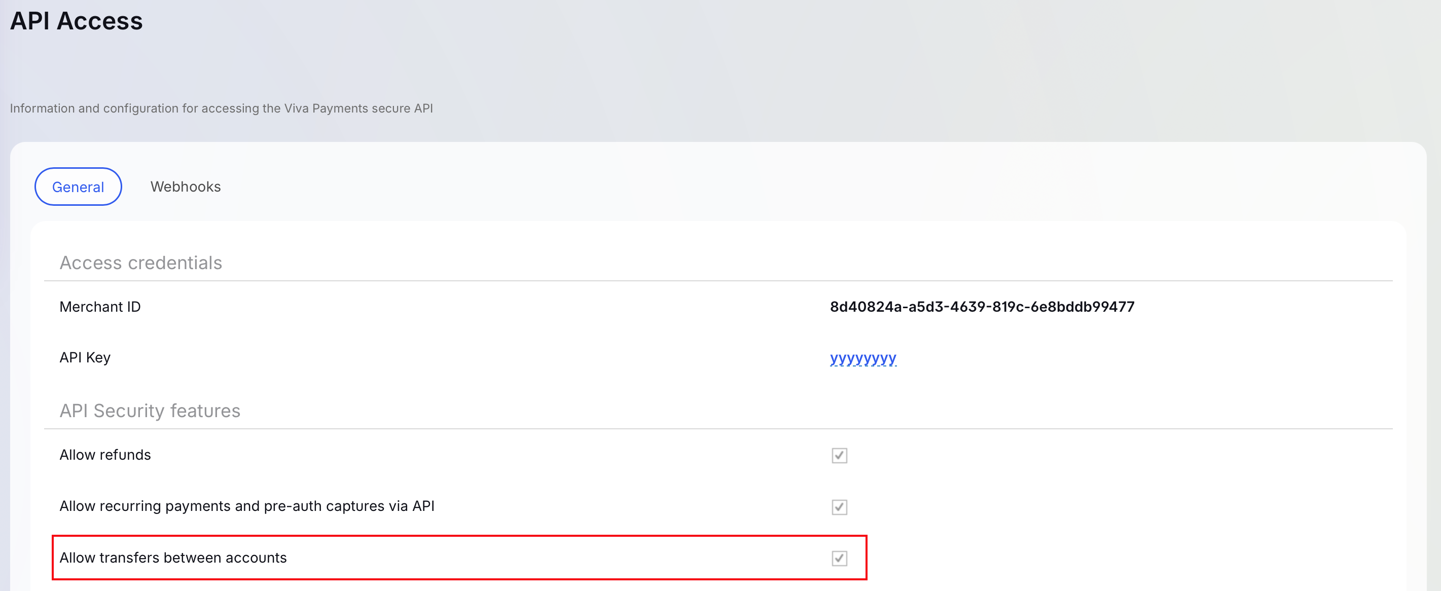 Allow transfers between accounts