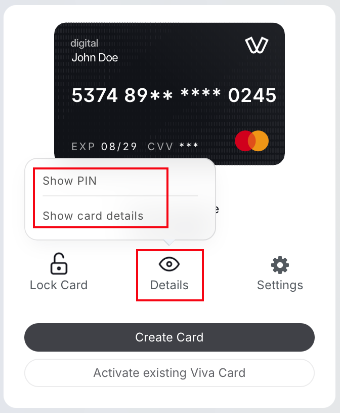 View Card Details