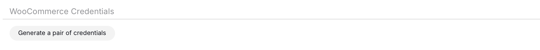 WooCommerce Credentials