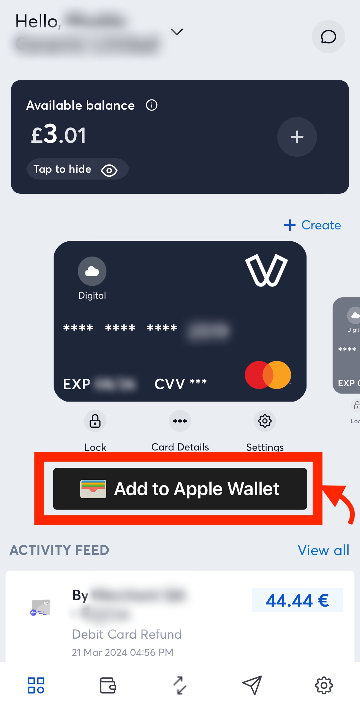 Add your card to digital wallet