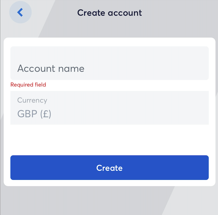 Banking app - create account-2