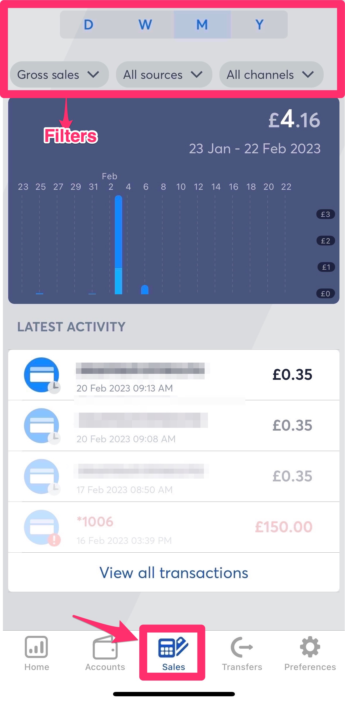 Banking app - sale transactions-1