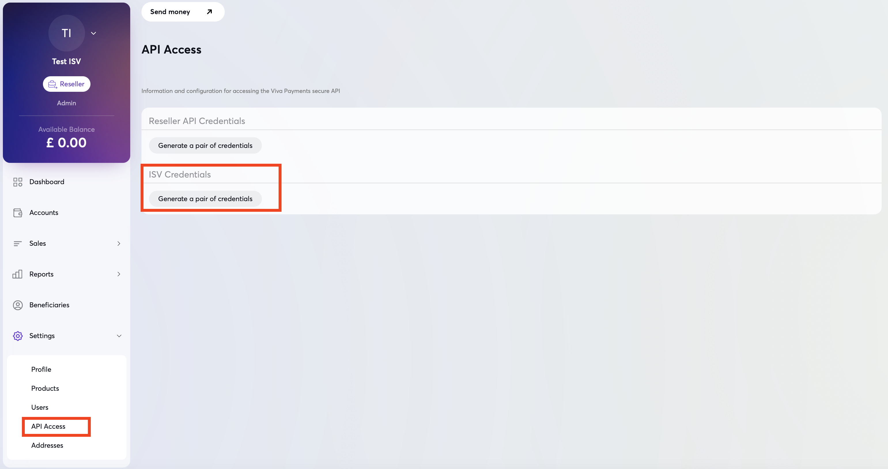 ISV Credentials Access 1