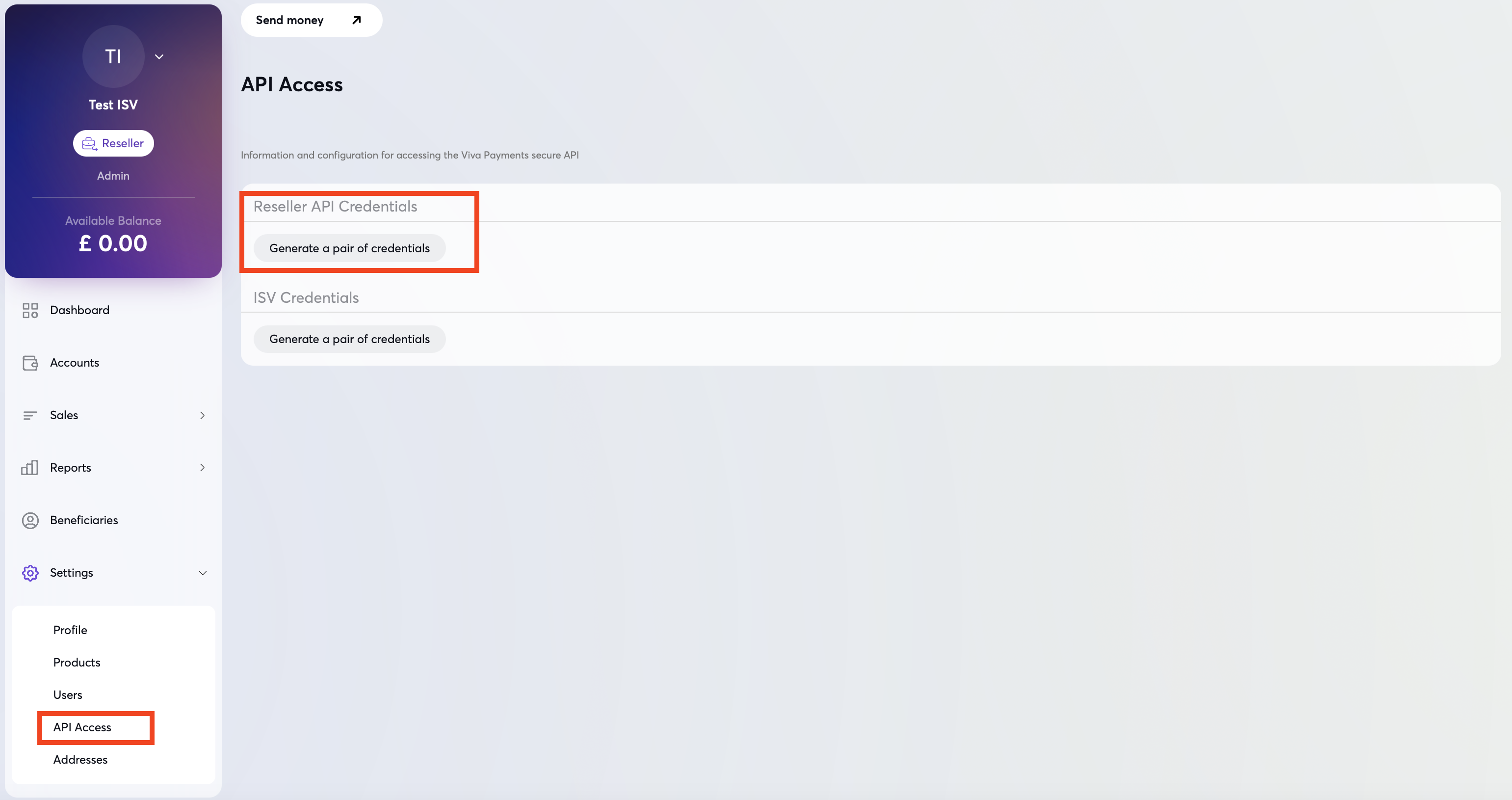 Reseller Credentials Access 1
