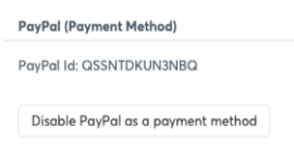 Disable PayPal as payment method