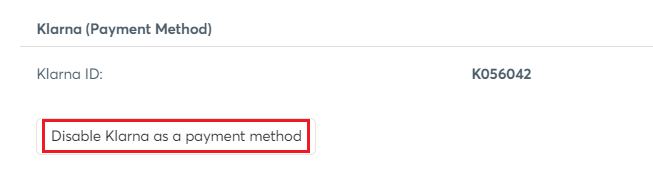 Klarna enabled as a payment method
