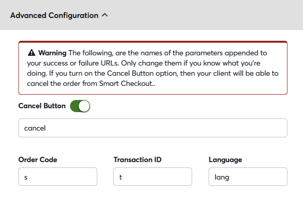 Advanced Configuration options