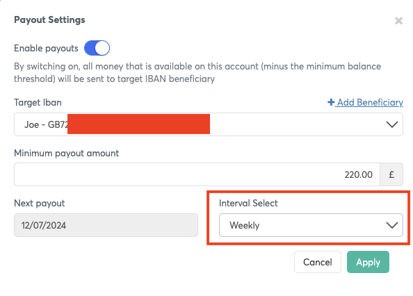 Payout Interval