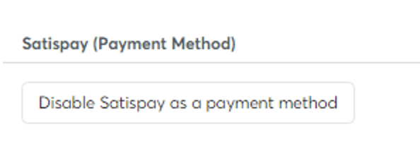 Satispay enabled as a payment method