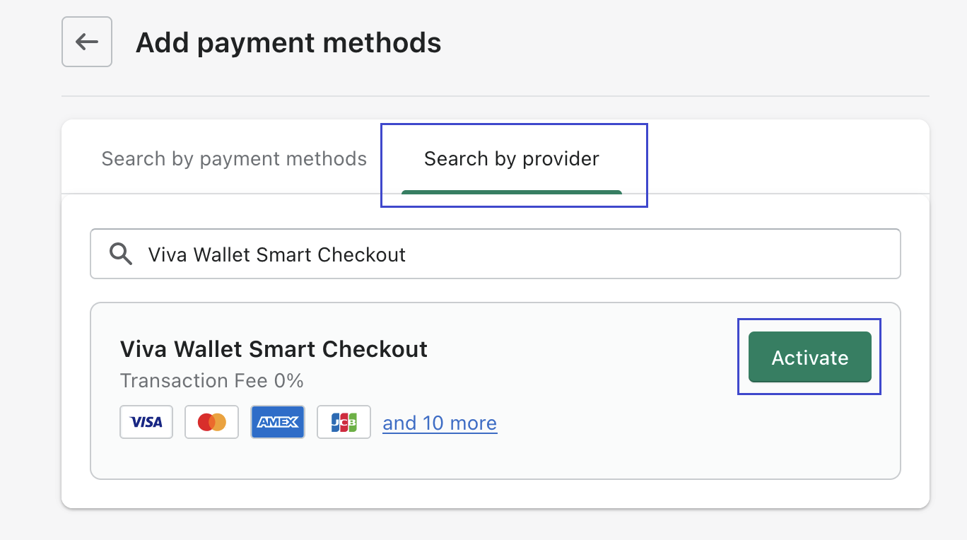 Shopify search by provider