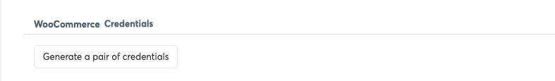 WooCommerce Credentials